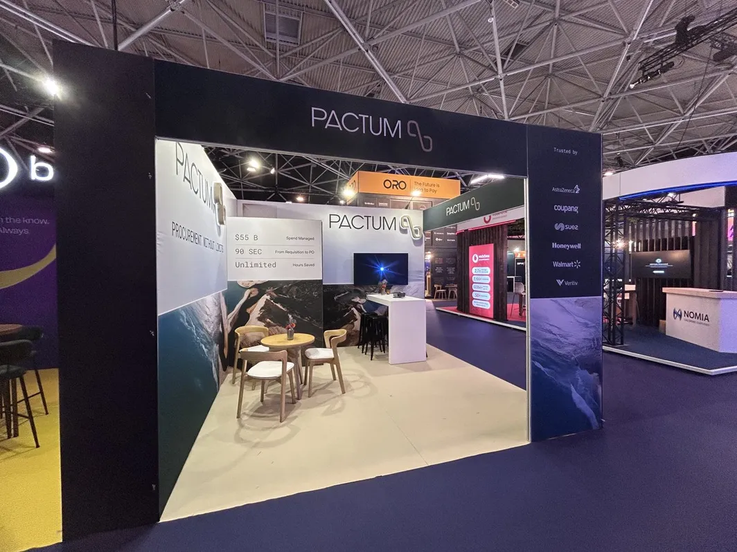 The Pactum stand at DPW Amsterdam 2026 with the line Procurement without limits and no mention of AI