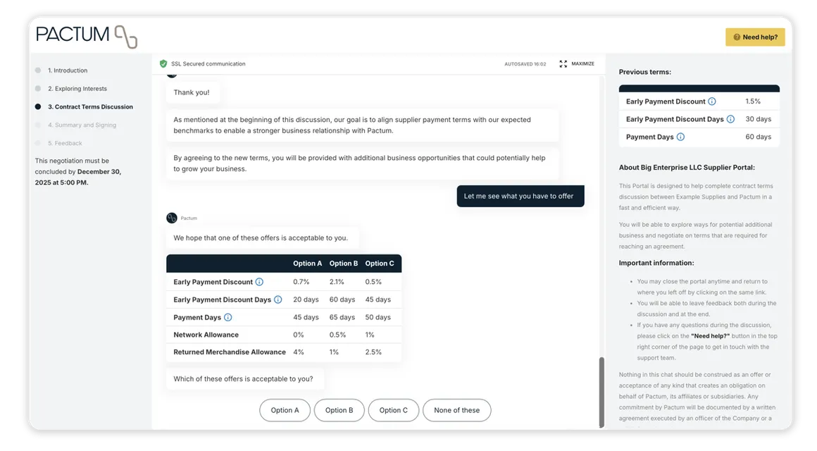 Discount Negotiation Agent View