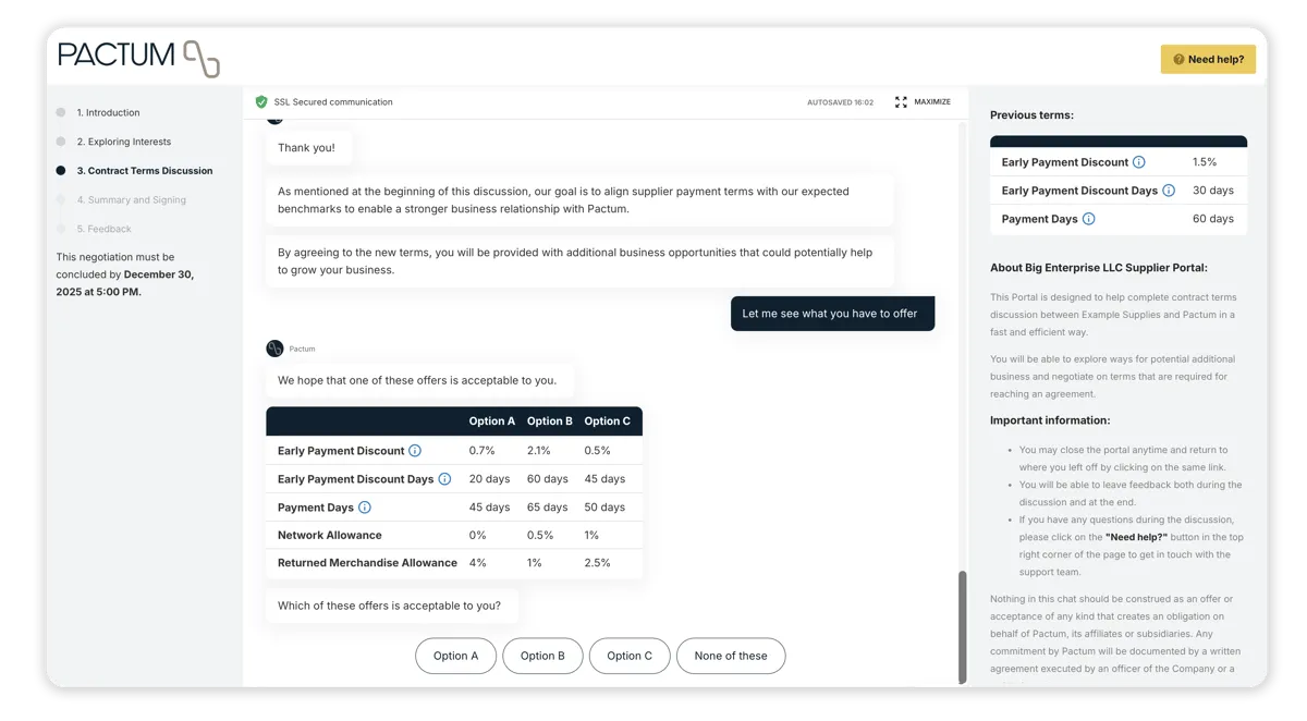 Discount Negotiation Agent View