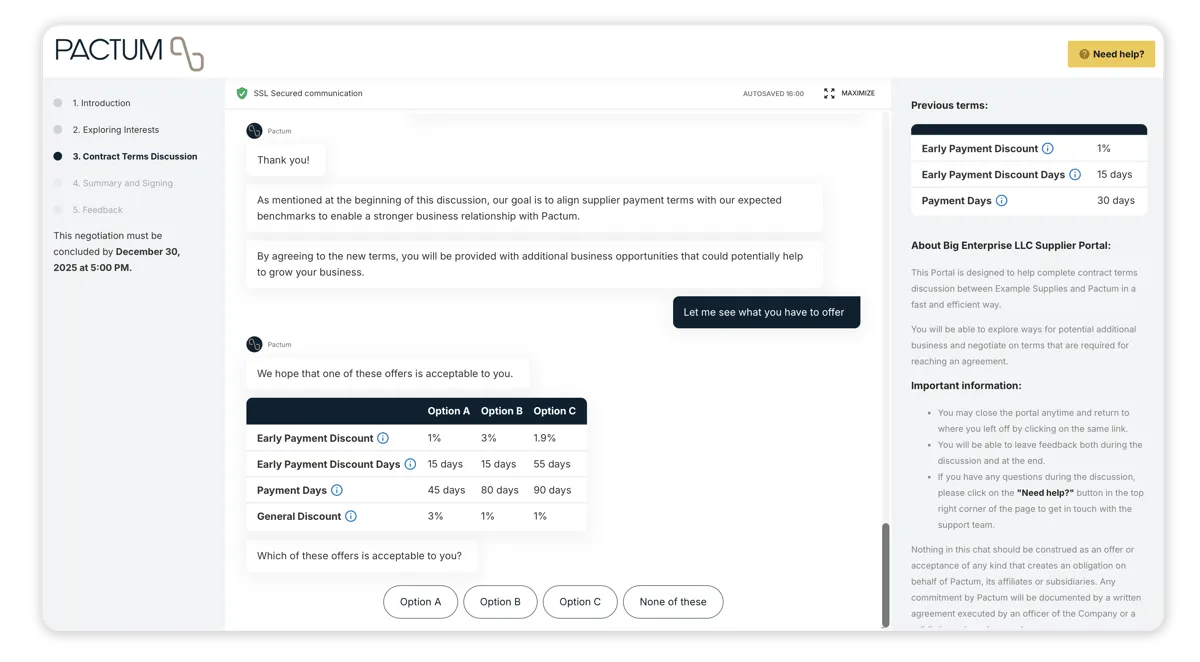 Payment Terms Negotiation Agent View