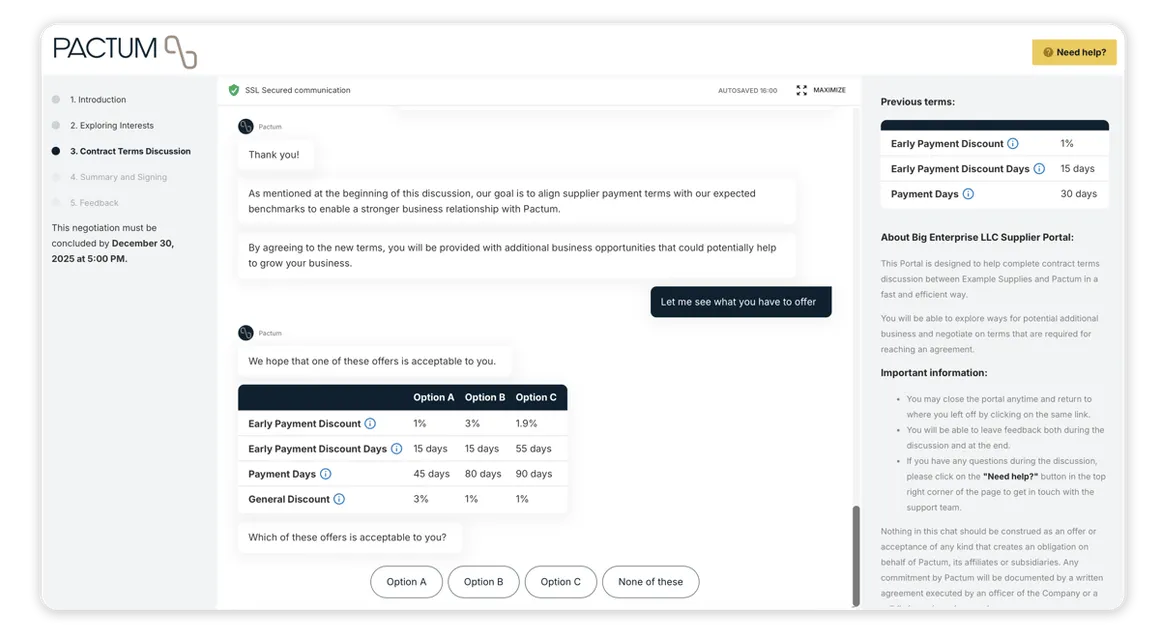 Payment Terms Negotiation Agent View