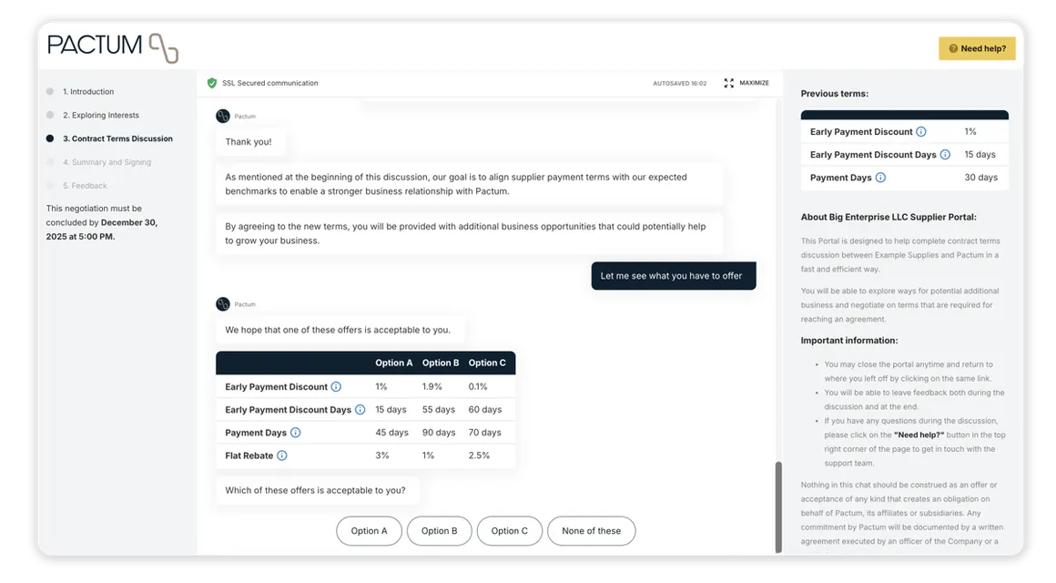 Rebate Negotiation Agent View