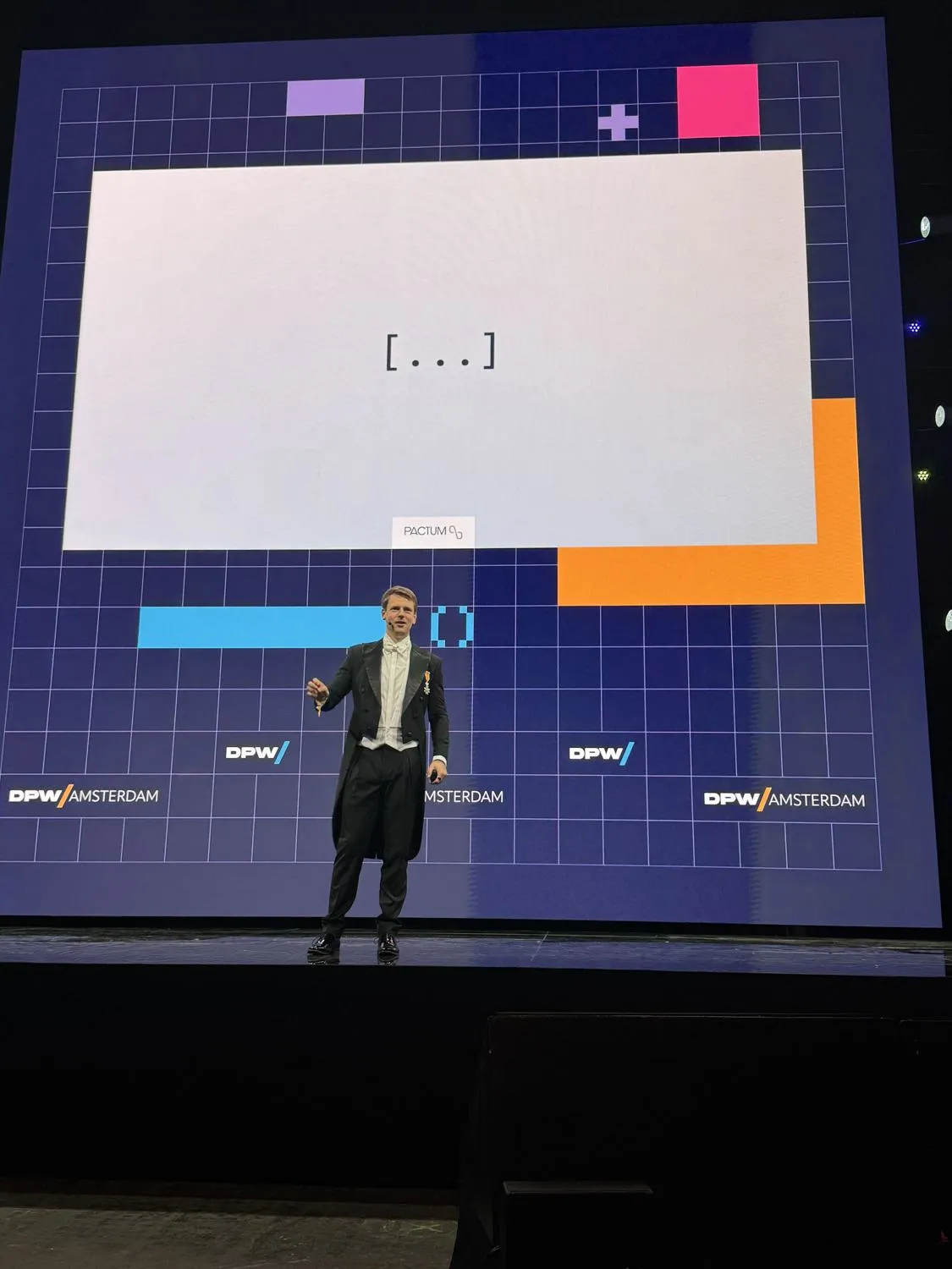 The center stage screen during the talk