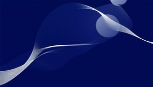 The image features a stylized graphic on a dark royal blue background It is accompanied by abstract white lines that appear to be flowing from the bottom left corner creating a sense of motion or connectivity The overall design is simple yet elegant-1